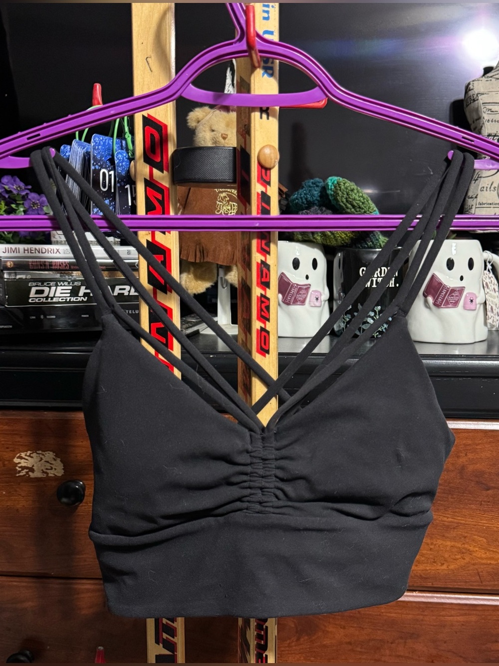 Lululemon Black Nulu Ruched Strappy Crossback Light Support Sports Bra